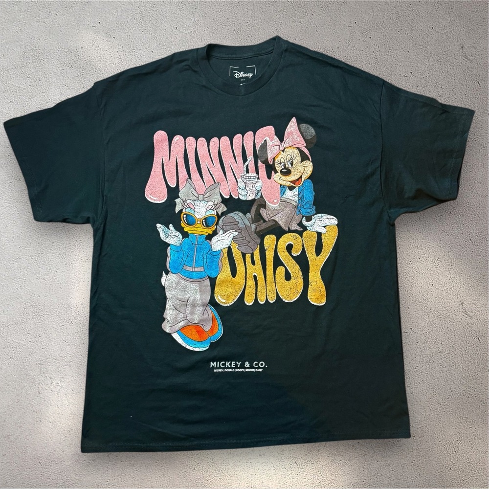 Disney x CVLA Minnie Mouse Daisy Duck Graphic T-Shirt Black Mens 1X Mickey & Co